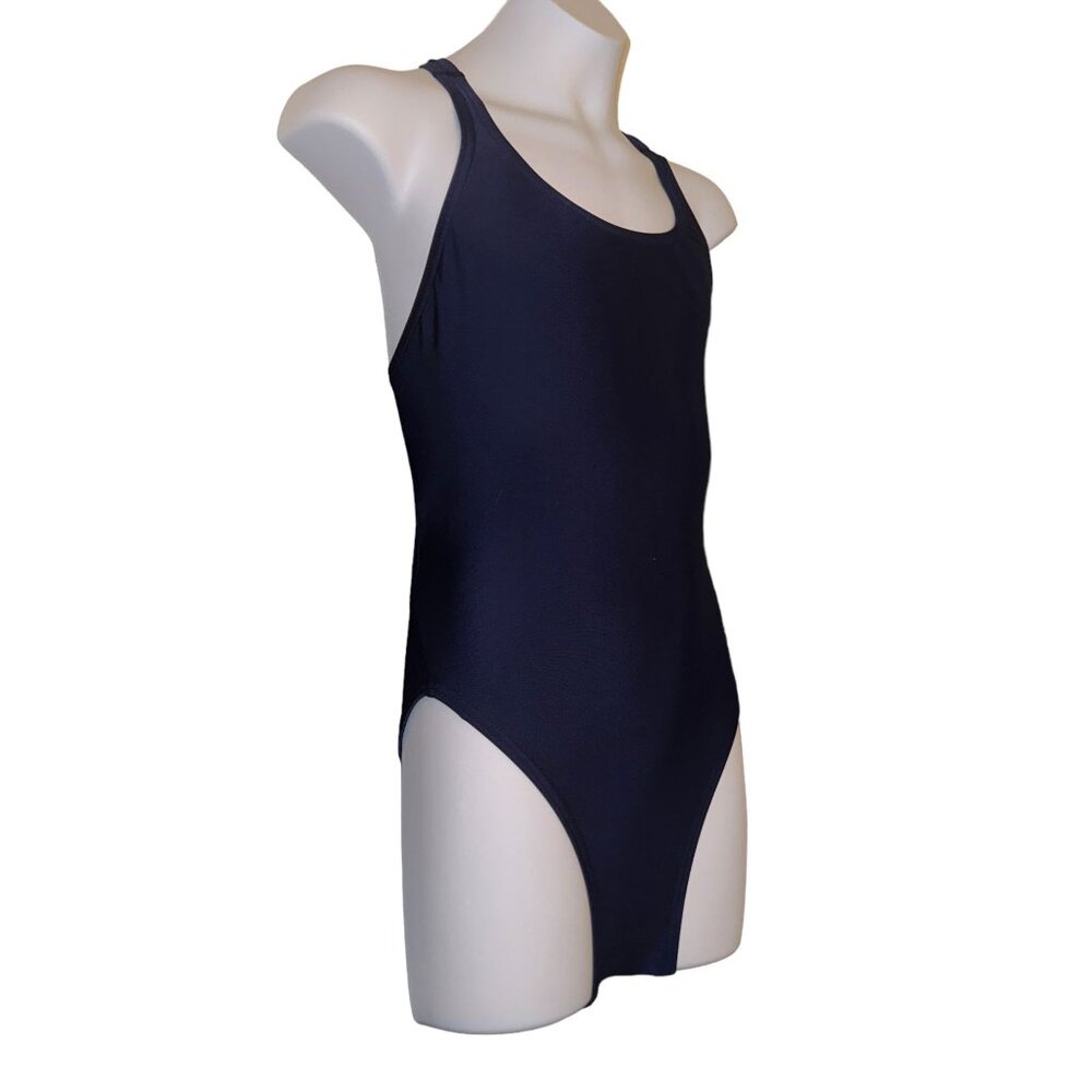 NWT Speedo Pro LT One Piece Swimsuit Womens 26 Solid Navy Blue Compression - Picture 4 of 8